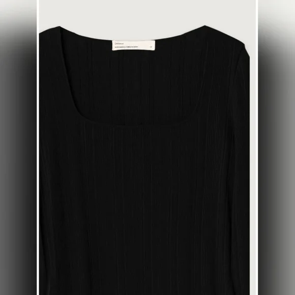 Oak + Fort - NWT Elegant Black Square Neck Dress - Size Medium - Picture 7 of 7